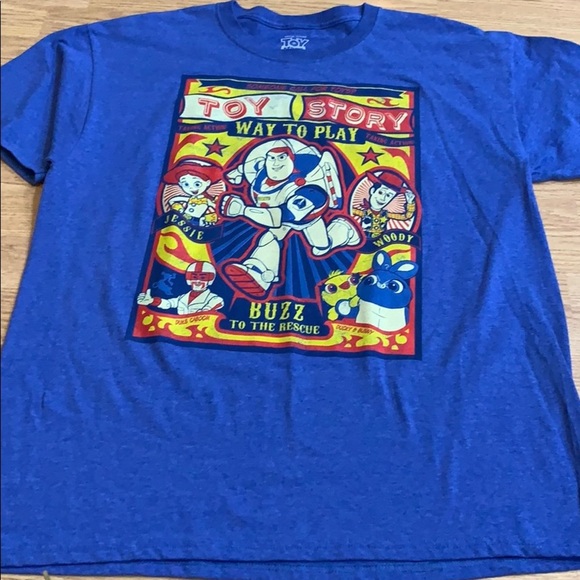 Toy Story 4 Blue Way To Play Large Tee Shirt - Picture 2 of 4